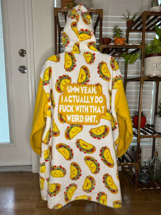 Y’all fuck with that weird shit? OOAK blanket hoodie